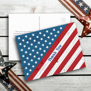 Rustik amerikansk flagga USA stjärnor och ränder T Vykort