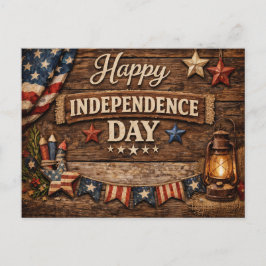 Rustik amerikansk självständighetsdag helg vykort