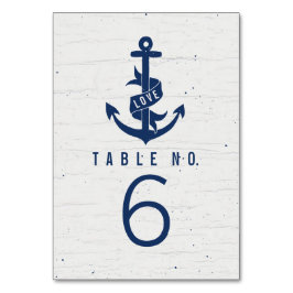 Rustik anchor-Bordsnummer-kort/marin flotta Bordsnummer