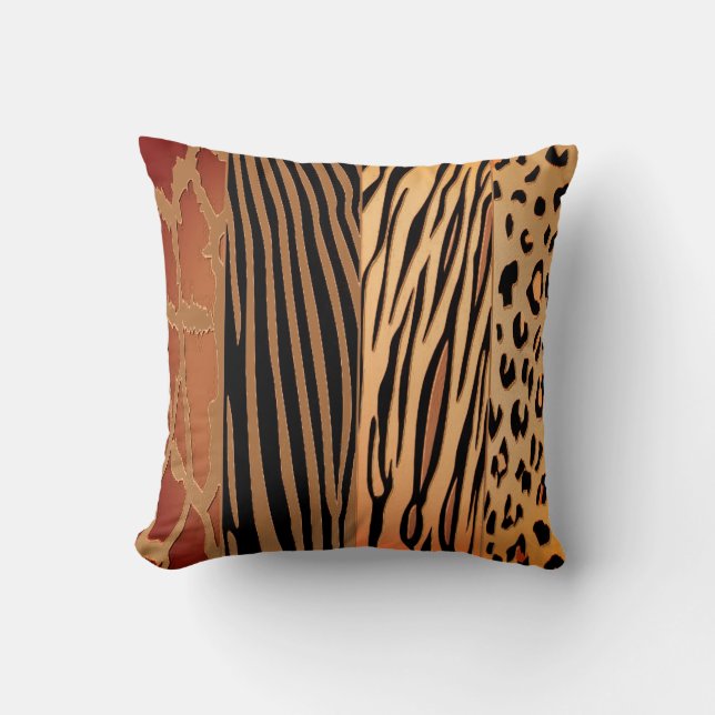 Rustik Animal Prated Zebra Rand Pillow Kudde (Framsida)
