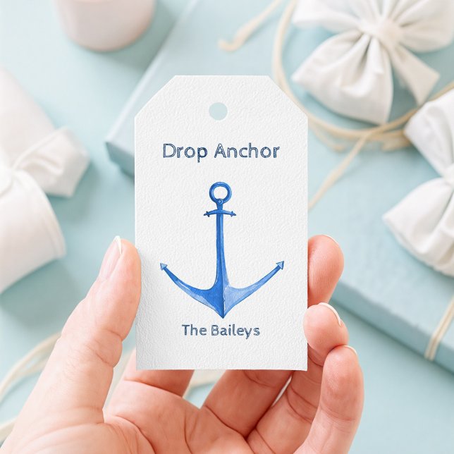 Rustik Ankarpresenttagg för Båtar Presentetikett (Rustic Anchor Gift Tag)
