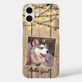 Rustik Anpassningsbar Square Photo Alaska Malamute