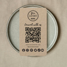 Rustik anslutning med US Social Media QR-kod Visitkort