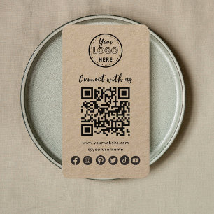 Rustik anslutning med US Social Media QR-kod Visitkort