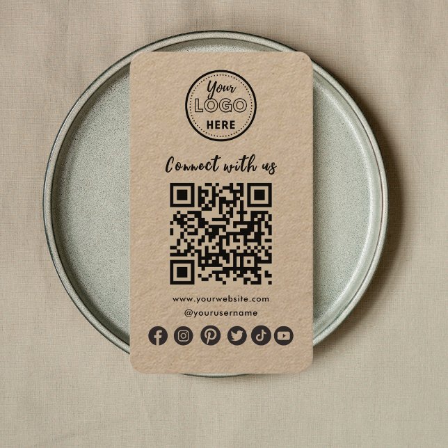 Rustik anslutning med US Social Media QR-kod Visitkort (Skapare uppladdad)