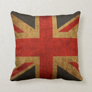 Rustik antikt Union Jack-mönster Kudde