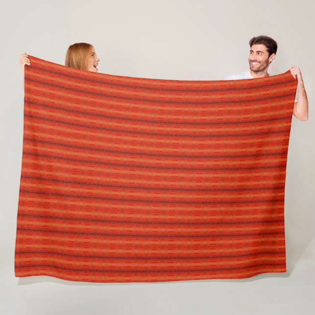 Rustik apelsin Aztec-mönstrad filt 152 cm x 203 cm (På plats)