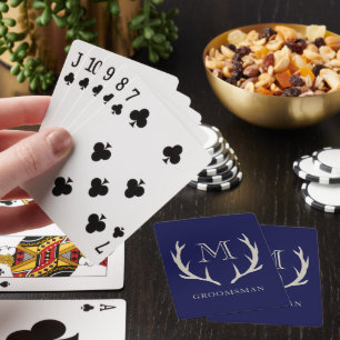 Rustik Armégrön Hjorthornskniv Anpassad Bröllopspr Casinokort