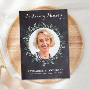 Rustik autokalyptus Sympati Memorial Photo Tack Kort