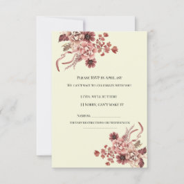 Rustik Autumn Blooms Cream Background Watercolor OSA Kort