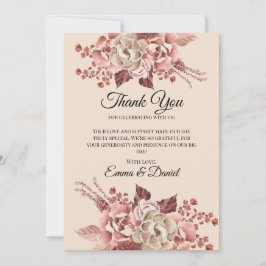 Rustik Autumn Blooms Light Beige Watercolor Tack Kort