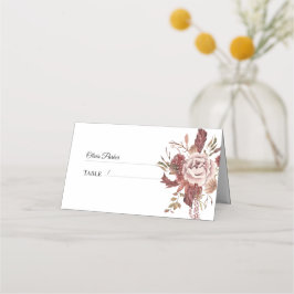 Rustik Autumn Blooms, vattenfärg Placeringskort