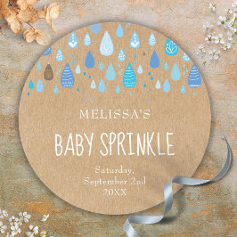 Rustik, Baby blue regndroppar Baby Sprinkle Shower Runt Klistermärke