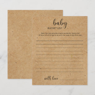 Rustik - Baby hinklista baby shower spel