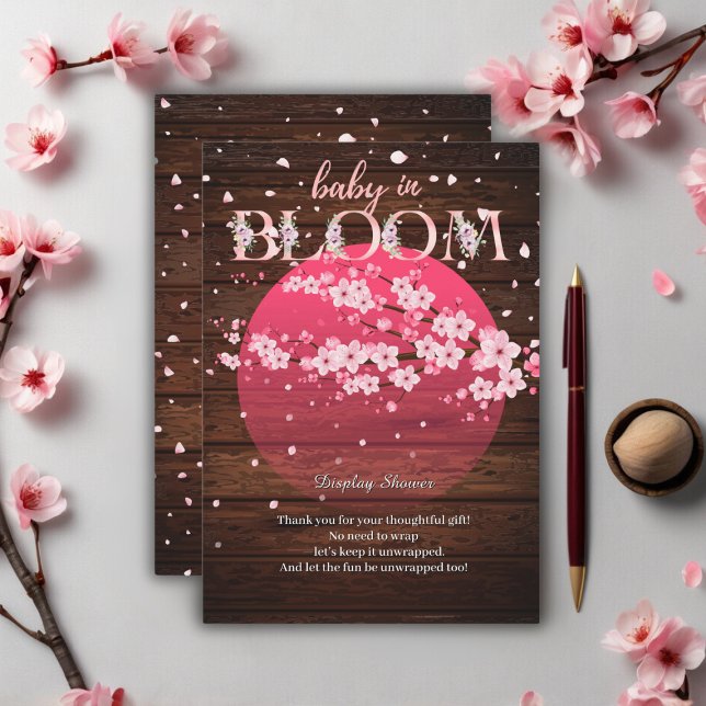 Rustik Baby i blom Sakura Körsbärsblomning  Tilläggskort (Skapare uppladdad)