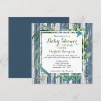 Rustik Baby Shower By Mail Watercolor Grön Blommig