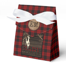 Rustik Baby Shower-present med Buffalo-ruta och in