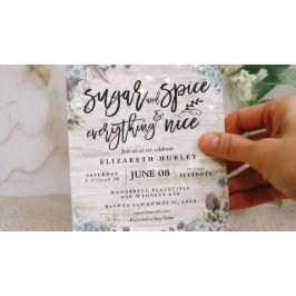 Rustik Baby Shower Sugar & Spice & All Nice Inbjudningar