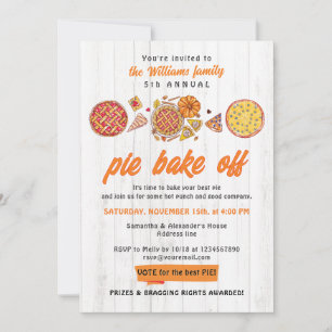 Rustik Bake Off Matlagning Friendsgiving Pumpapaj Inbjudningar