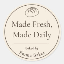 Rustik Bakery Färska Nybakat Klistermärke