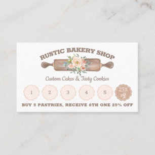 Rustik Bakery Köp fem få rabatt lojalitet Visitkort