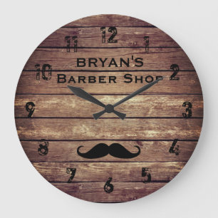 Rustik barber Shop Large Clock Stor Klocka