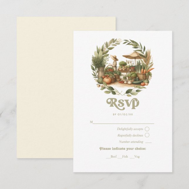 Rustik Barnmarknad för Lokalt Odlat - Babyfirande OSA Kort (Fram/baksida)