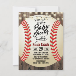 Rustik baskeball Barn Wood Sports Baby Shower Inbjudningar