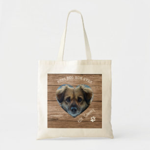 Rustik bästa Hund Mamma någonsin Pet Photo & Paw P Tygkasse