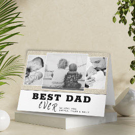 Rustik Bästa Pappa Fars Dag 3 Foto Kollage Kort