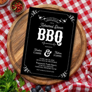 Rustik BBQ för repetitionens middag Inbjudningar
