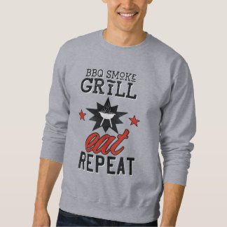 Rustik BBQ Smoke Grill EAT REPEAT Lång Ärmad Tröja