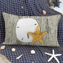 Rustik Beach Driftwood med Sand Dollar & Starfish