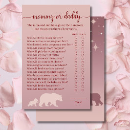 Rustik Bear Baby Shower Mamma eller Pappa Quiz