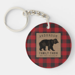 Rustik Bear Family Cabin Red Buffalo Play Burlap