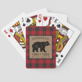Rustik Bear Family Cabin Red Buffalo Play Burlap Casinokort