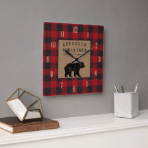Rustik Bear Family Cabin Red Buffalo Play Burlap