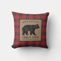 Rustik Bear Family Cabin Red Buffalo Play Burlap