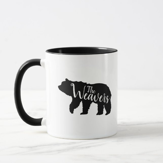 Rustik Bear Family Monogram Mugg (Vänster)