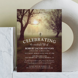 Rustik Begravning Minneshögtid Foto Inbjudningar