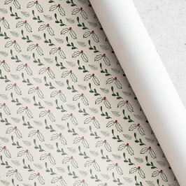 Rustik Beige Julbär Bladverk Jul Presentpapper