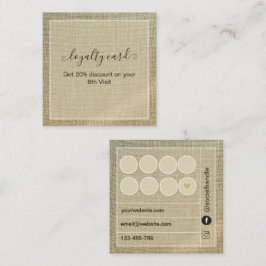 Rustik Beige Linneväv Lojalitetskort
