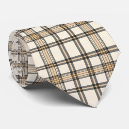 Rustik beige och brunrutig present för bondgård slips