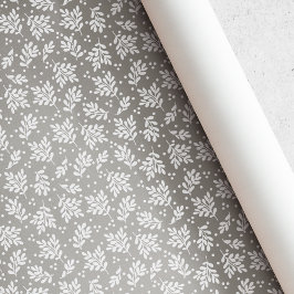 Rustik Beige Vinterlöv Jul Presentpapper