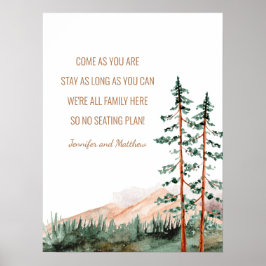 Rustik berggrund Landskapsplan Bröllop Poster