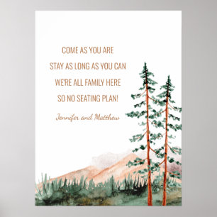 Rustik berggrund Landskapsplan Bröllop Poster