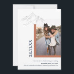 Rustik bergsmiljö Utomhusfoto - bränd Orange Spara Datumet<br><div class="desc">Kan anpassas helt efter dina behov i kostym. © Gorjo Designs. Gade åt dig via Zazzle-plattformen. // Obs! Fotot som används är endast en platshållarbild. Du måste ersätta med ett eget foto innan du beställer/skriver ut. Kontakta mig om du behöver hjälp med detta. // Behöver du hjälp med att anpassa...</div>
