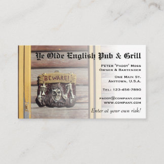 Rustik Beware-signatur Visitkort