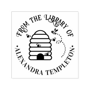 Rustik bikupa, flygande bin #1 Biblioteksboknamn Självfärgande Stämpel