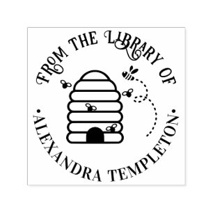 Rustik bikupa, flygande bin #1 Biblioteksboknamn Självfärgande Stämpel